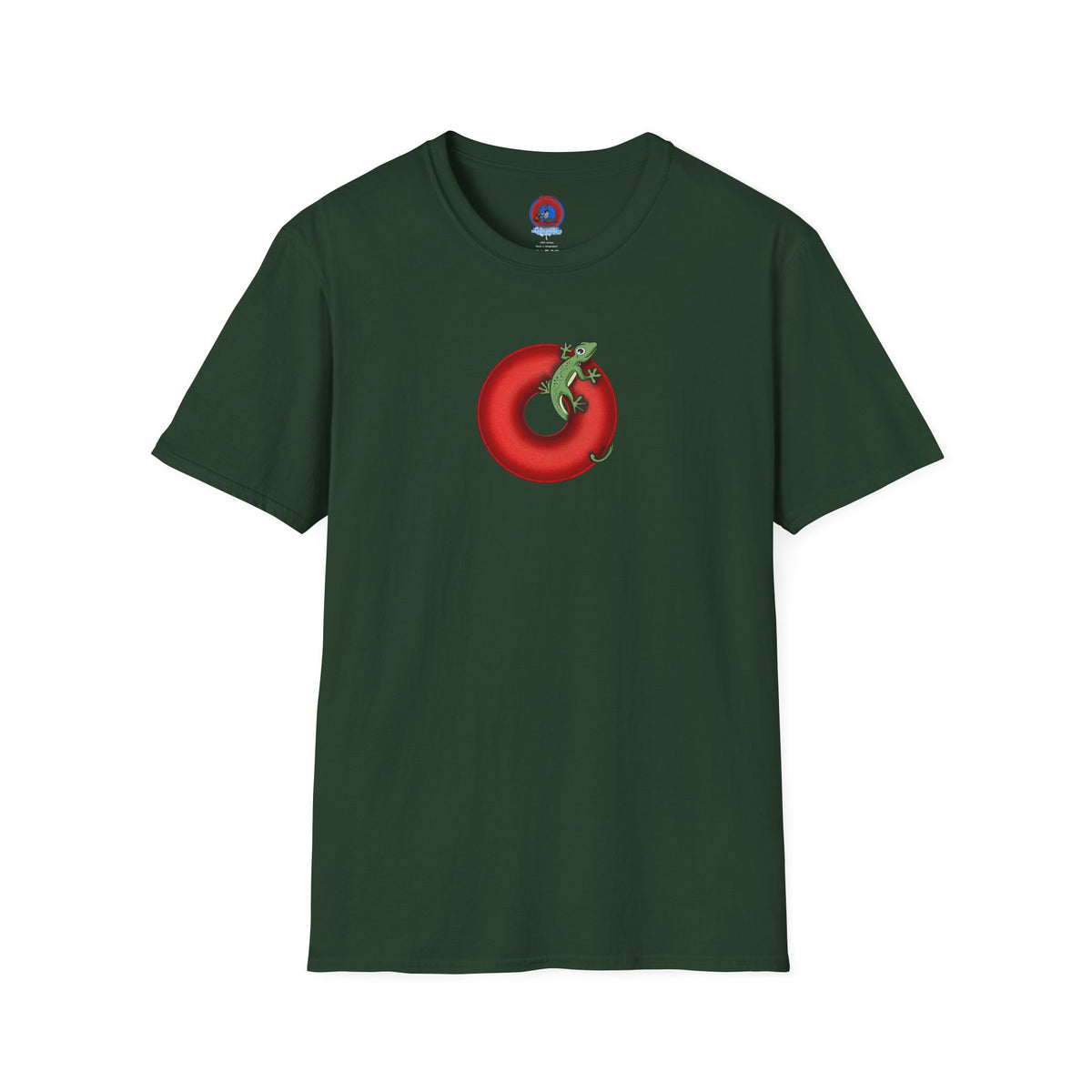 Classic Donut Tee - Unisex Soft-Style - "Practically Extinct Tee Shirt" - plump vivid red donut - variant 1