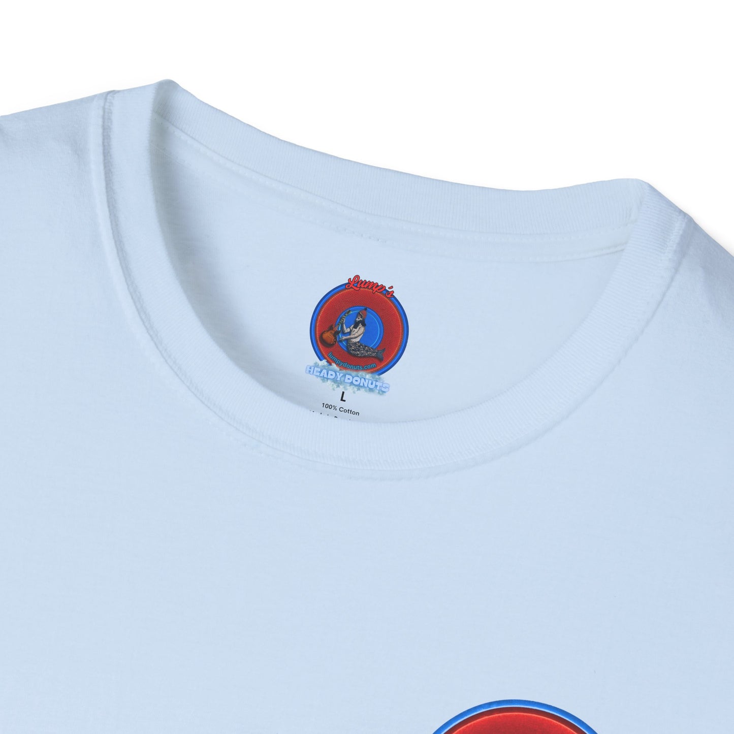 Classic Donut Tee - Unisex Soft-Style - "Rage Side Donut" - vivid red donut - variant 1