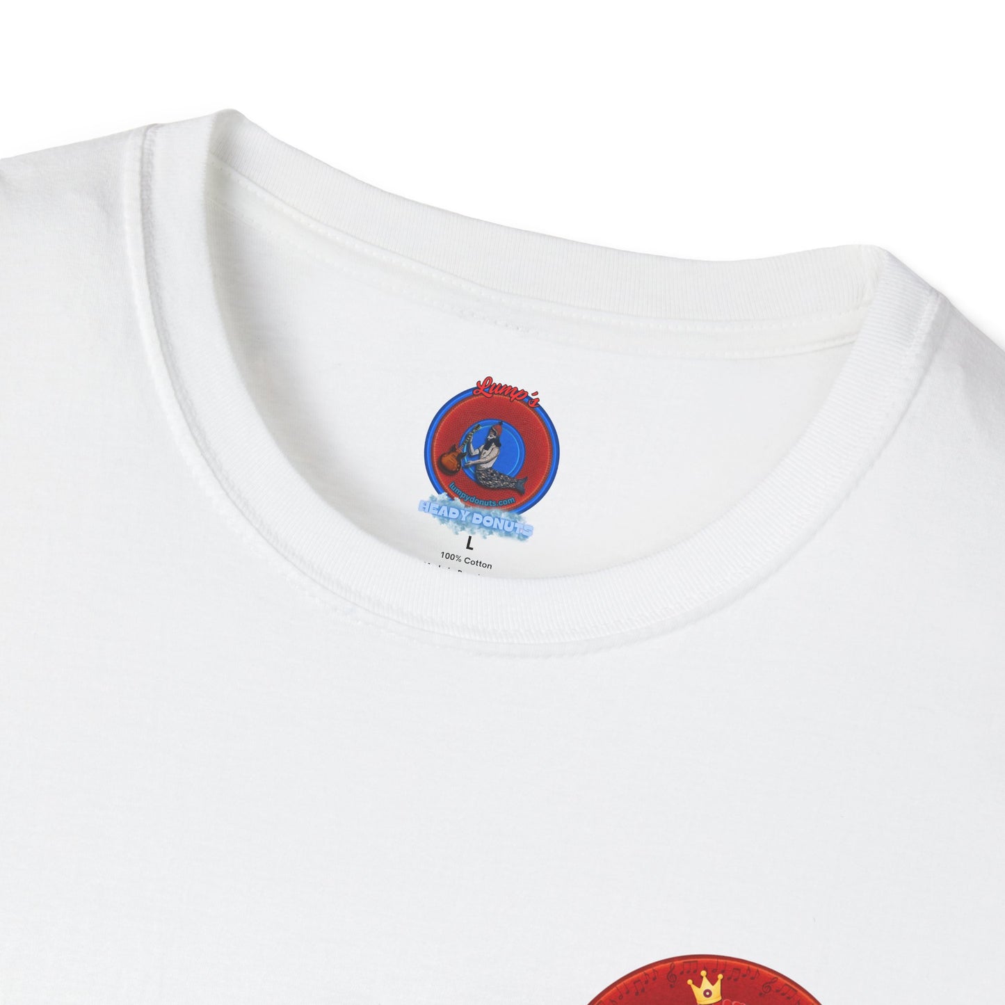 Classic Donut Tee - Unisex Soft-Style - "Princely Wooked Cream in a Can - YEMSG Donut " - vivid red donut