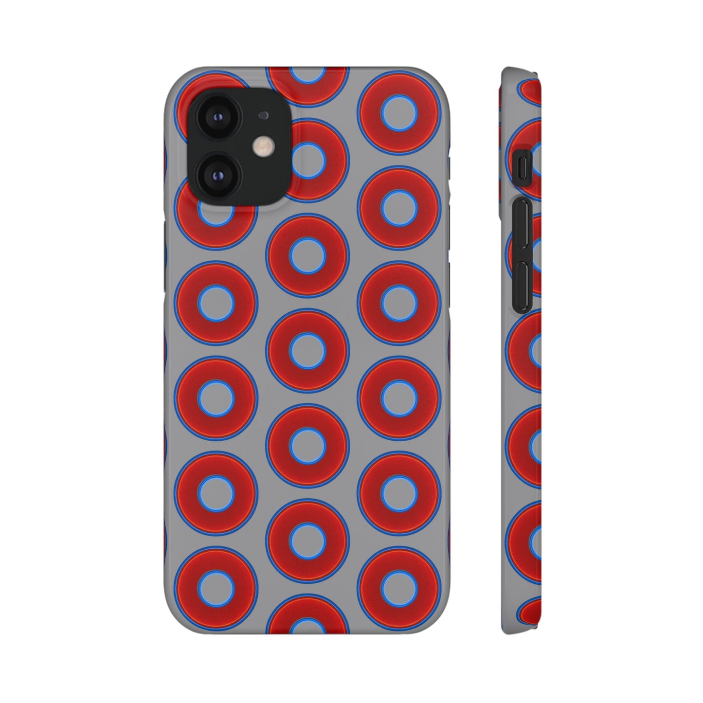 Donut Snap Case - red vivid donut print w/gray background