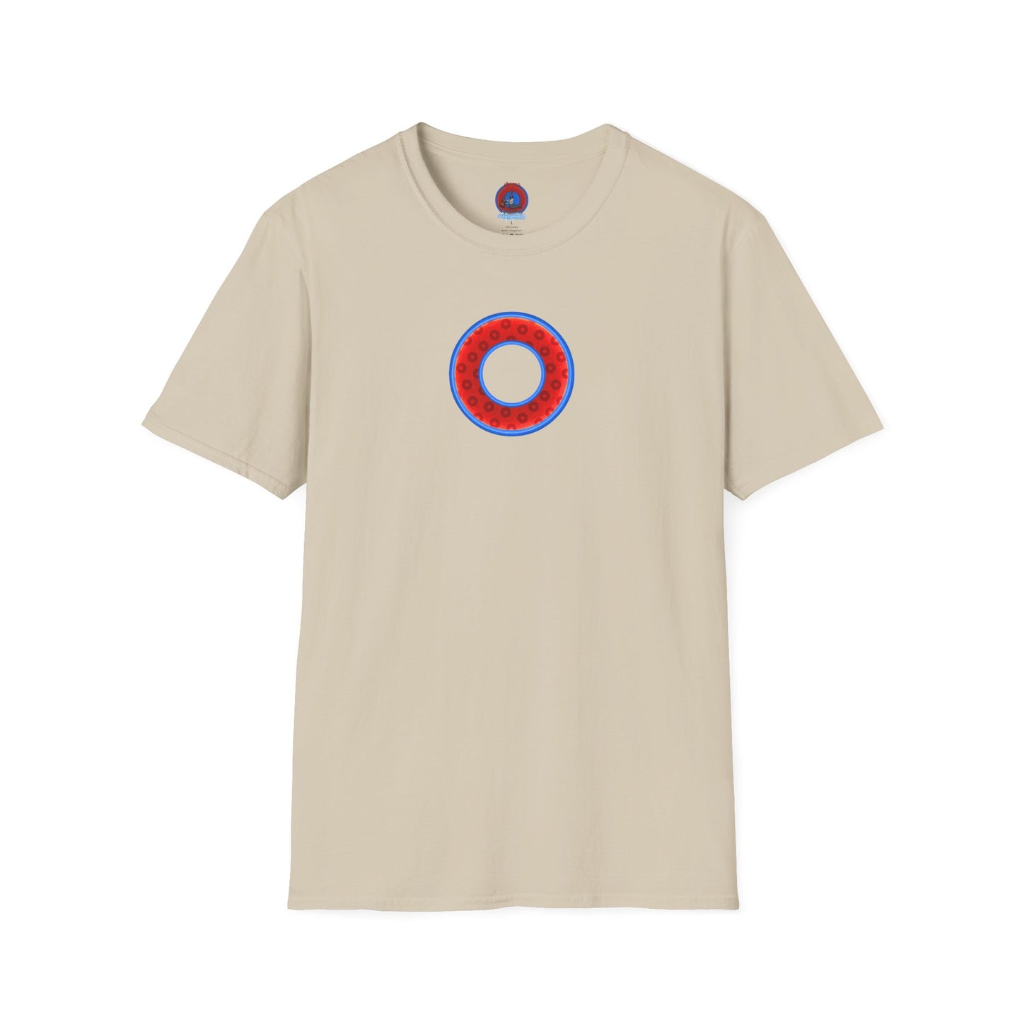Plain Donuts/Unisex Soft-Style - "Plain Wide Mouthed Paradoxical Donuts" - red/medium royal blue donuts