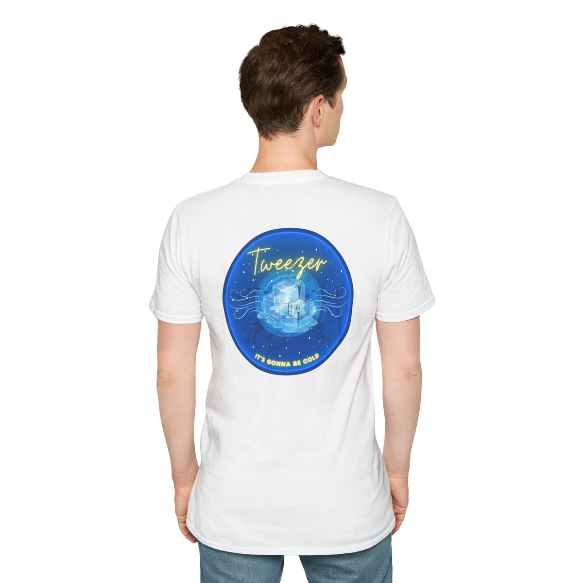 Classic Donut Tee - Unisex Soft-Style - "The Donut Reprised" - vivid blue donut