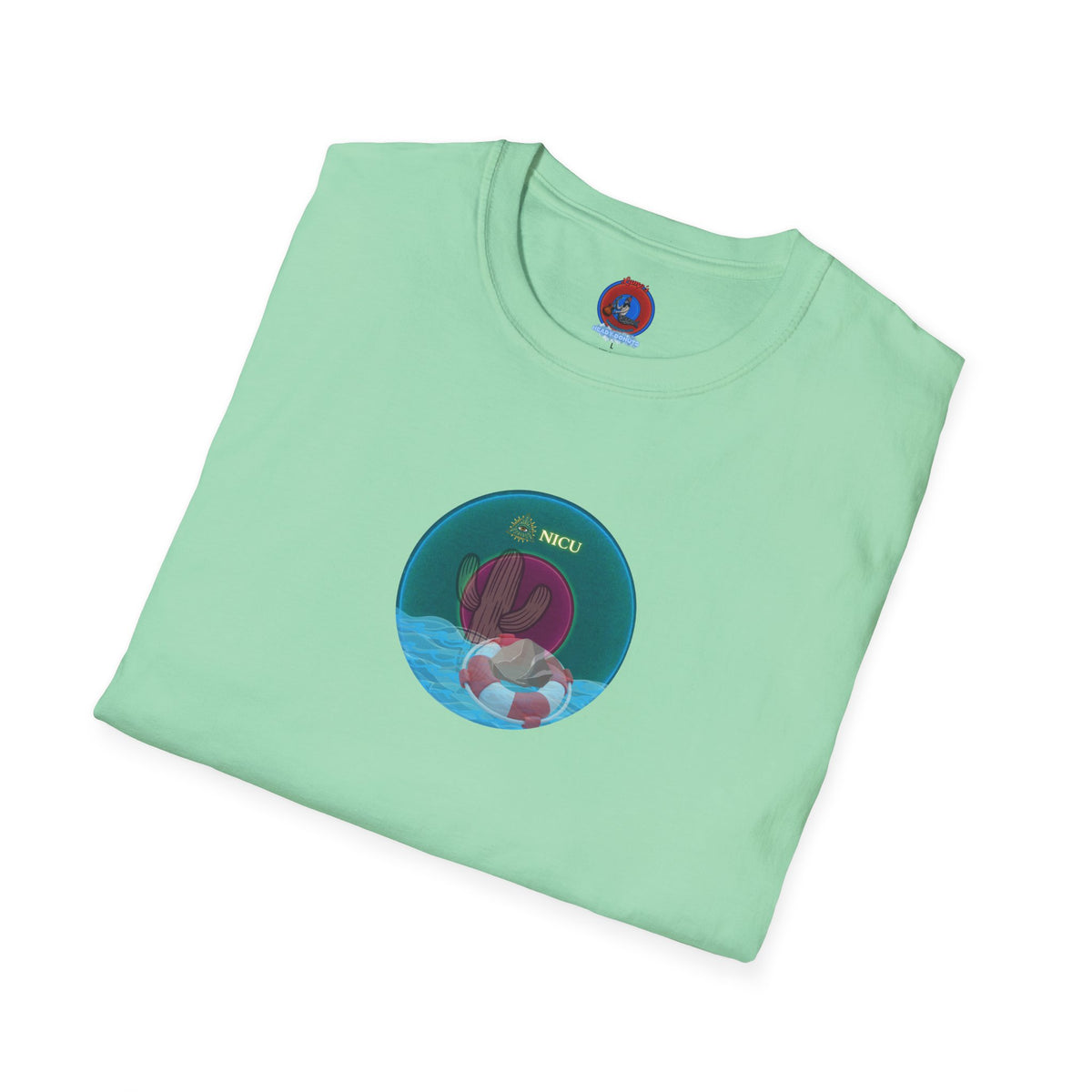 Classic Donut Tee - Unisex Soft-Style - "Masonic Donut of Rites" - series 1.0  - vivid dark teal donut