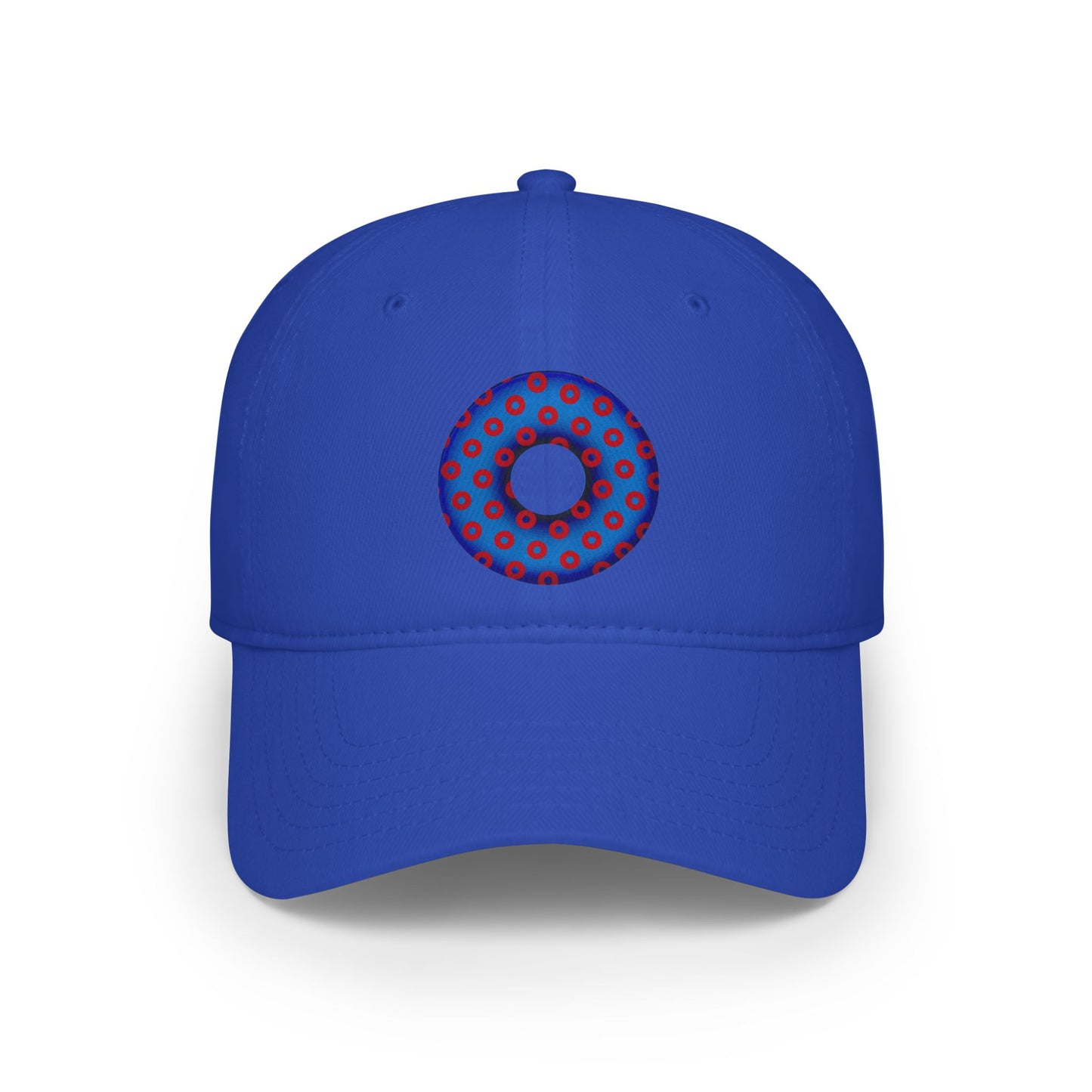 Lumpy Donut Baseball Cap - "Plain [Mary] Jane" - traditional blue/red paradoxical donut w/