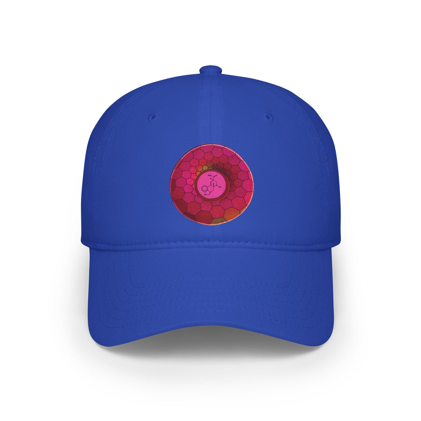 Lumpy Donut Baseball Cap - "Dr. Albert Hofmann" - variant 1 - magenta hexadonut w/