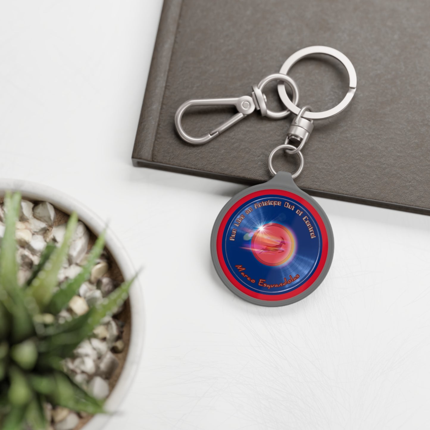 Lumpy Donut Keychain - "Marco's Responsible Speed Donut" - series 1.0 - blue record donut
