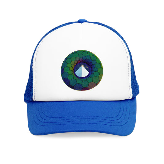 Lumpy Trucker Hat - "Limestone Blocks so Large" - variant 4 - hexadonut/blue