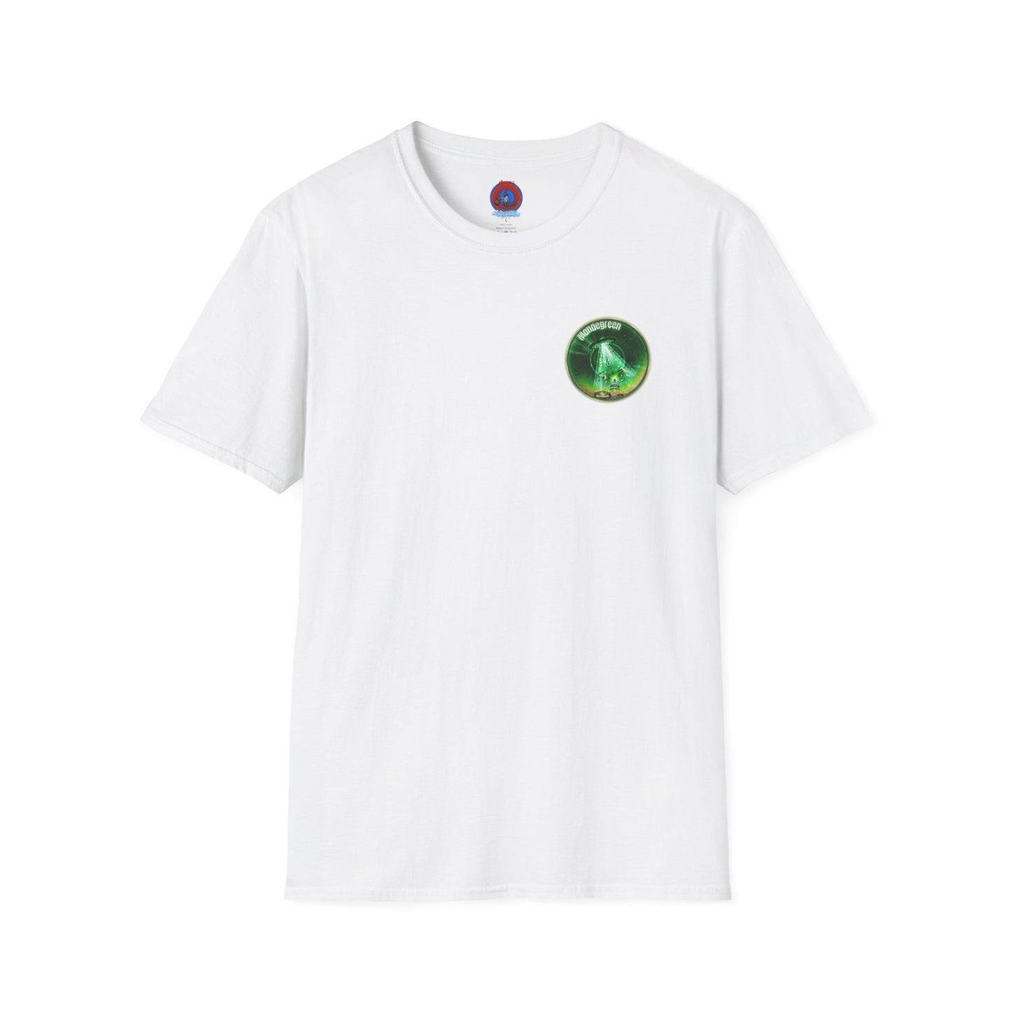 Classic Donut Tee - Unisex Soft-Style - "Close Encounters of the Delaware kind - Mondegreen Donut"  " variant 2 - green donut