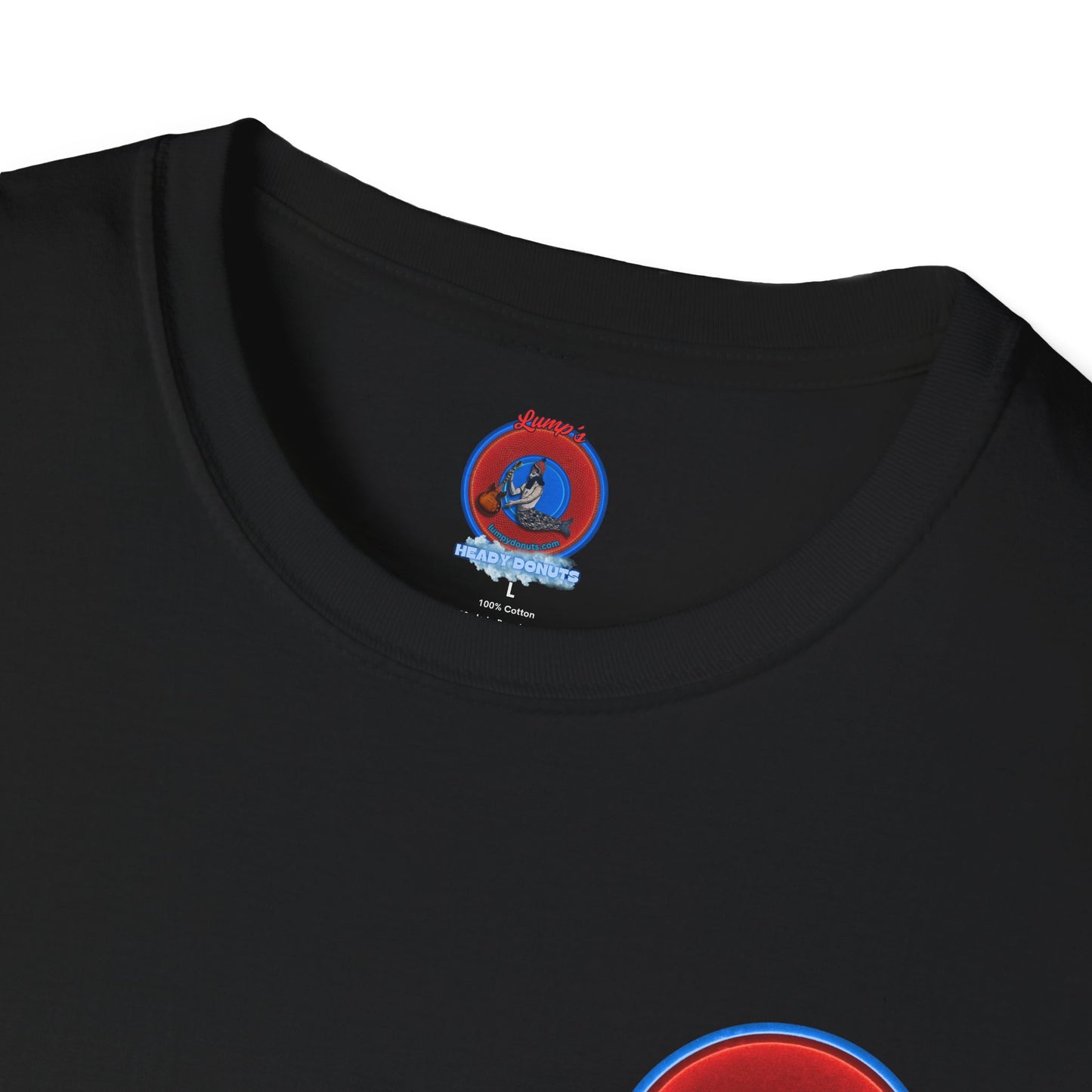 Classic Donut Tee - Unisex Soft-Style - "Rage Side Donut" - vivid red donut - variant 2
