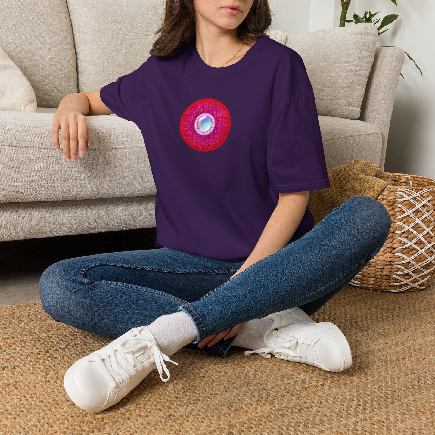 Classic Donut Tee - Unisex Soft-Style - "The Crystal Ballers Donut' - magenta pixilated donut