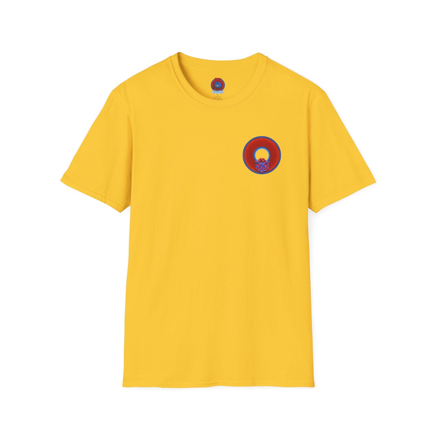 Classic Donut Tee - Unisex Soft-Style - "Phishmas Caroler's Tee " - vivid red/blue donut - variant 1