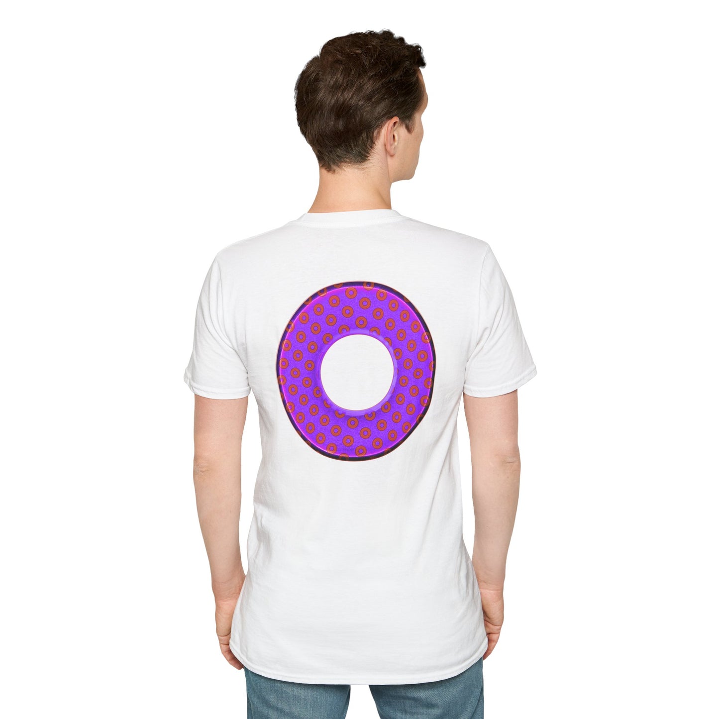 Plain Donuts/Unisex Soft-Style - "Plain Electric Paradoxical Donuts" - bright purple/red donuts