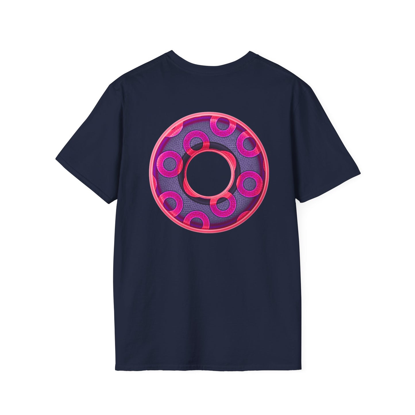 Plain Donuts/Unisex Soft-Style - "Plain Rustic Paradoxical Donuts" - magenta/dark purple donuts