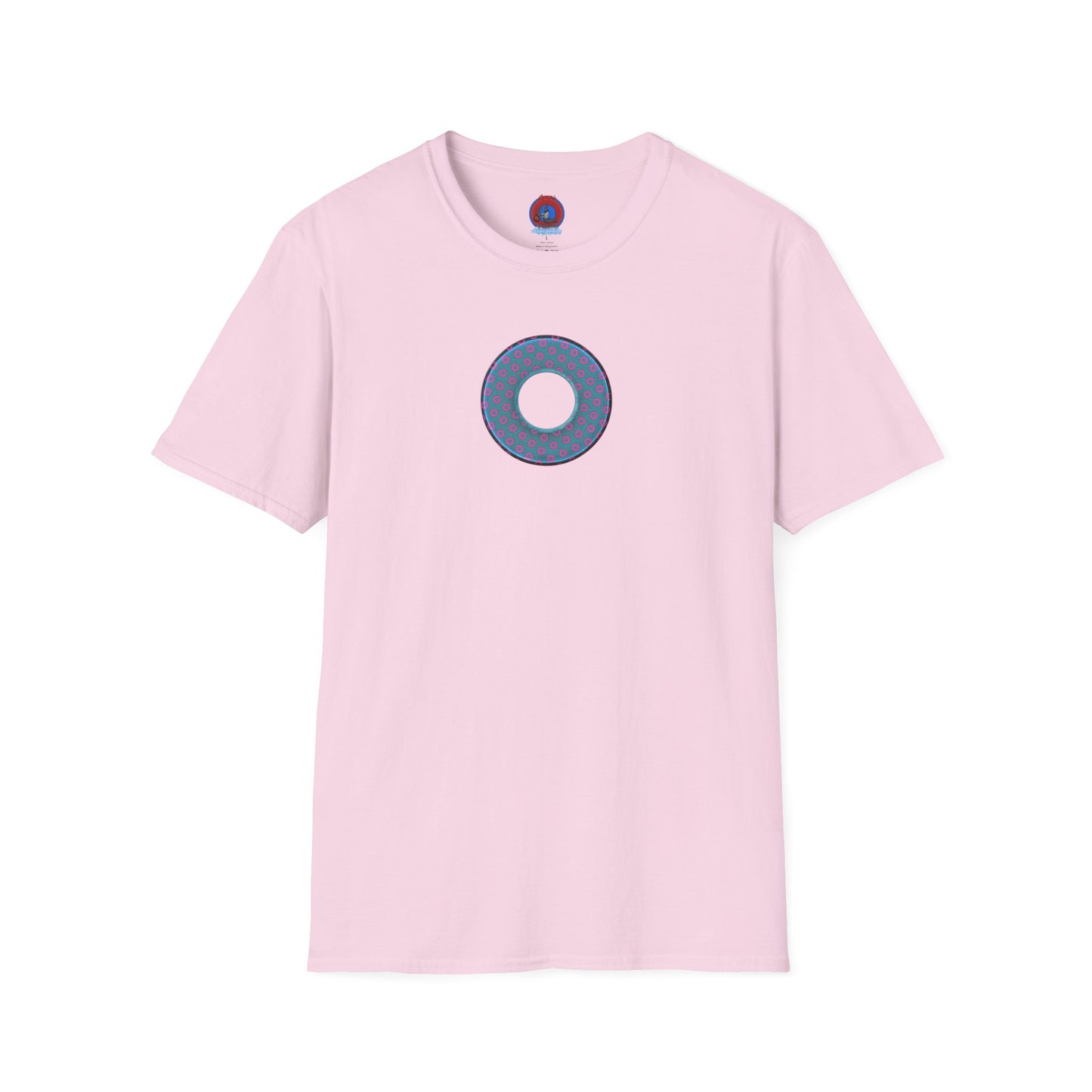 Plain Donuts/Unisex Soft-Style - "Plain Electric Paradoxical Donuts" - light blue/magenta donuts