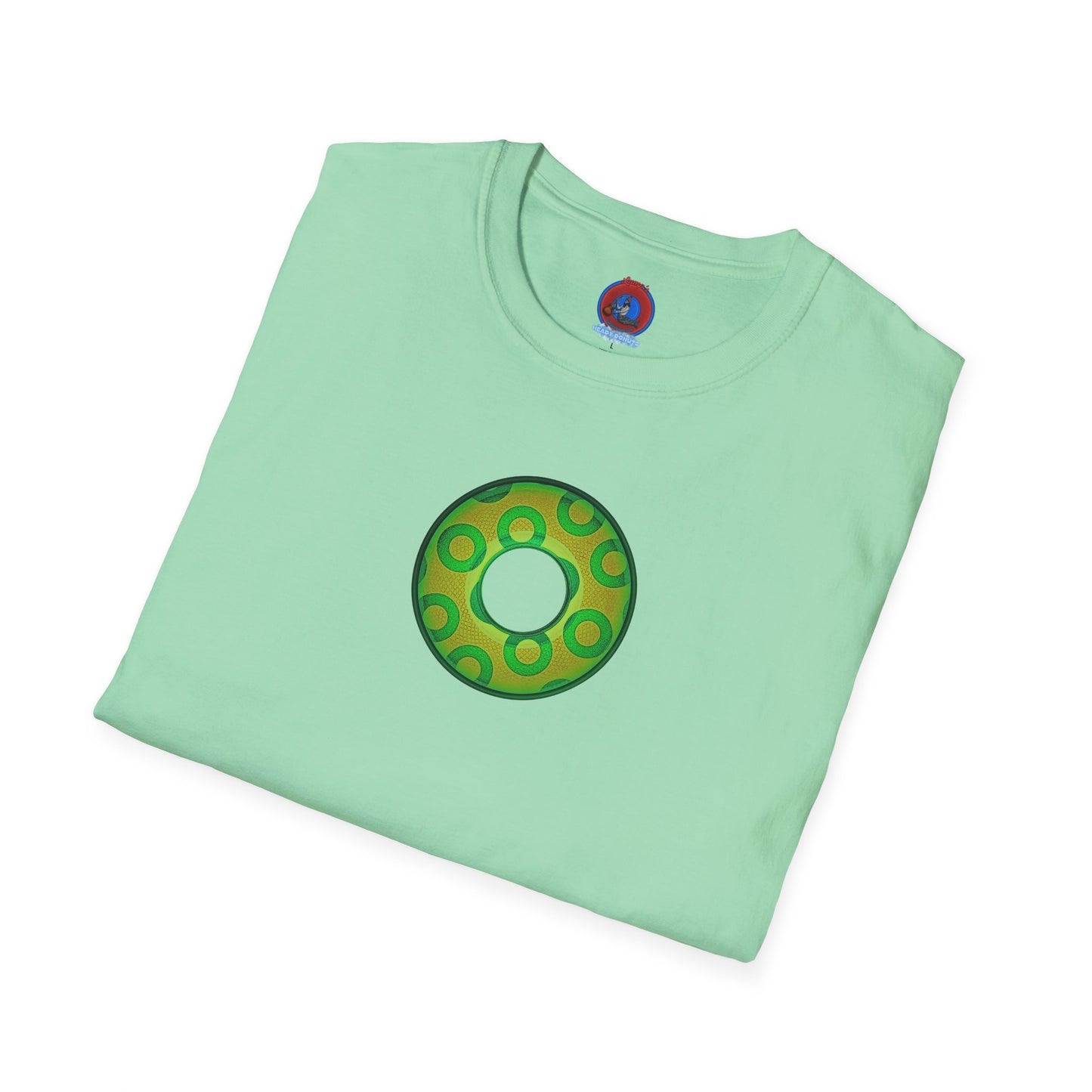 Plain Donuts/Unisex Soft-Style - "Plain Rustic Paradoxical Donuts" - gold/light green donuts