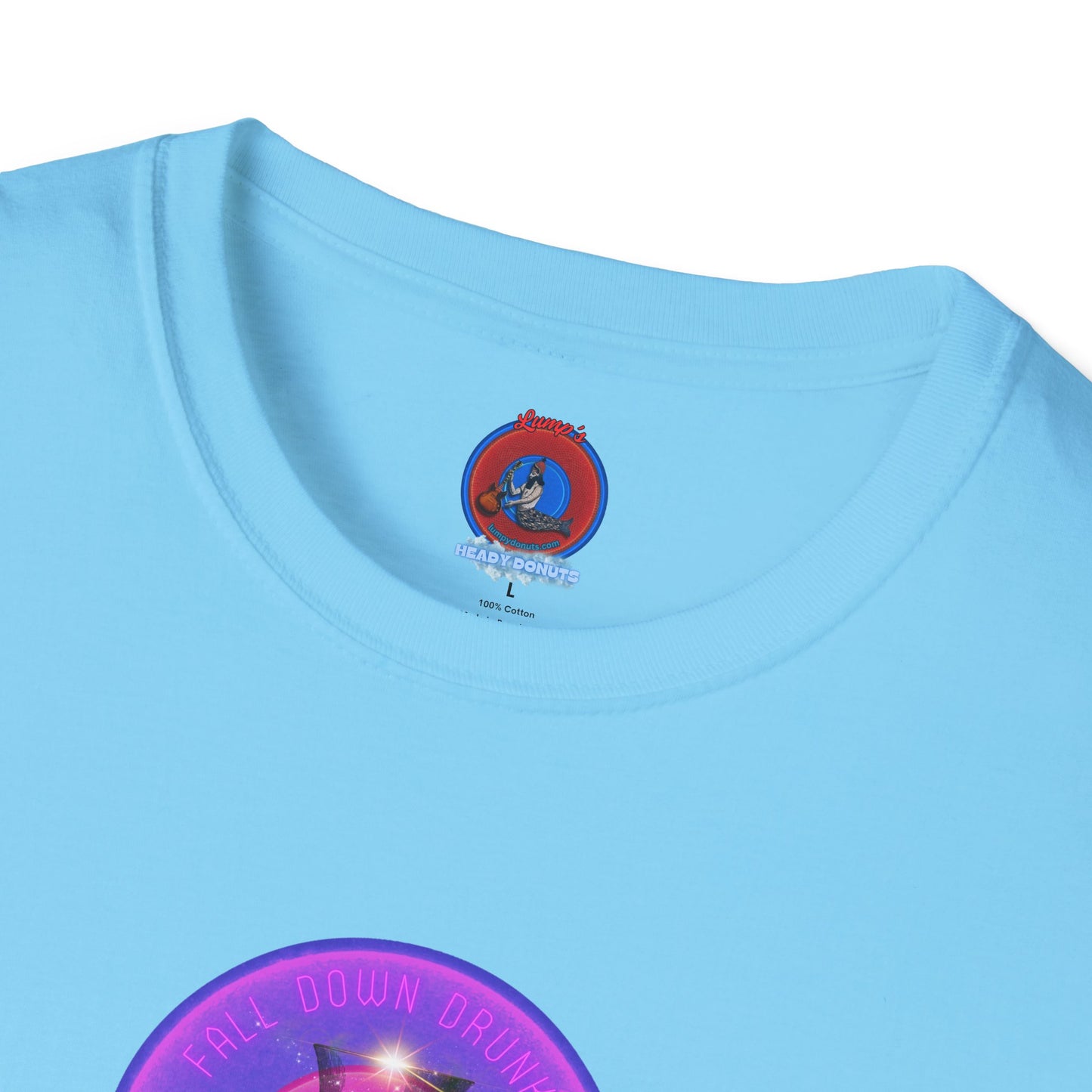 Classic Donut Tee - Unisex Soft-Style - "The Loving Donut' - vivid purple/magenta donut