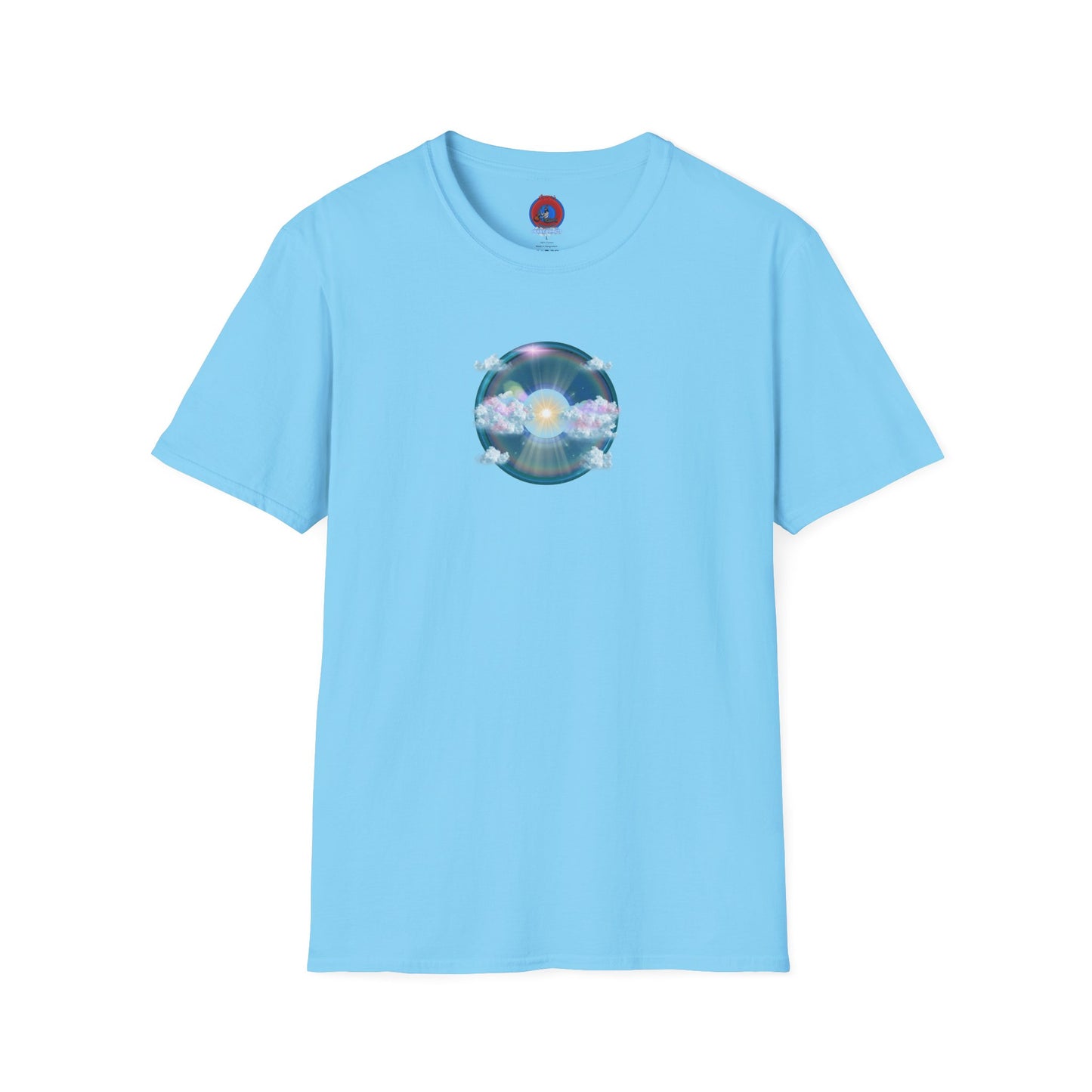 Classic Donut Tee - Unisex Soft-Style - "The Divided Donut" - vivid blue sky donut