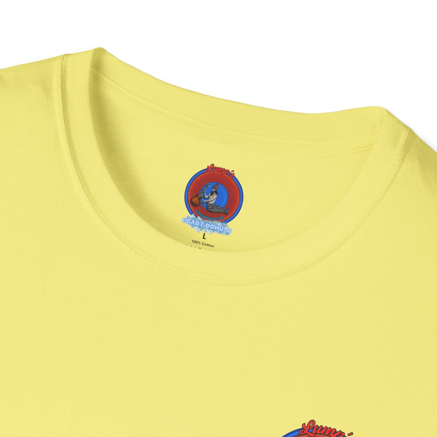 Classic Donut Tee - Unisex Soft-Style - "Lump's Heady Donuts Logo" - series 1.0  - red donut