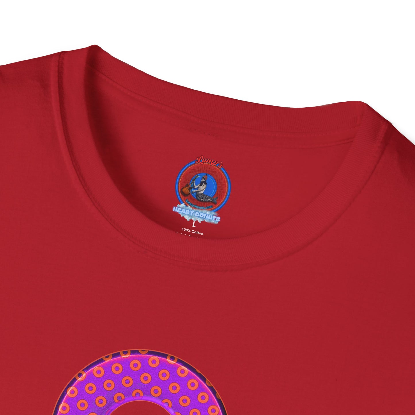 Plain Donuts/Unisex Soft-Style - "Plain Electric Paradoxical Donuts" - bright purple/red donuts