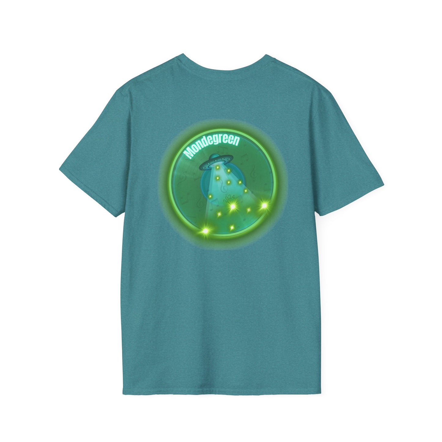 Classic Donut Tee - Unisex Soft-Style - "Close Encounters of the Delaware kind - Mondegreen Donut"  " variant 1 - green donut