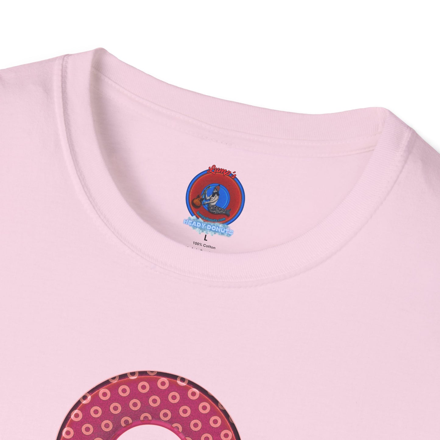 Plain Donuts/Unisex Soft-Style - "Plain Electric Paradoxical Donuts" - dark magenta/coral donuts