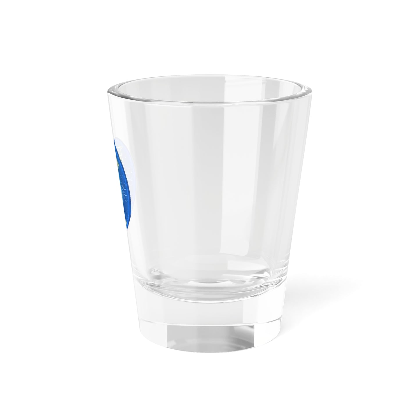 Bad Fishy Too - "Uncle Ebenezer's Shot Glass" - Shot Glass, 1.5oz - vivid blue donut
