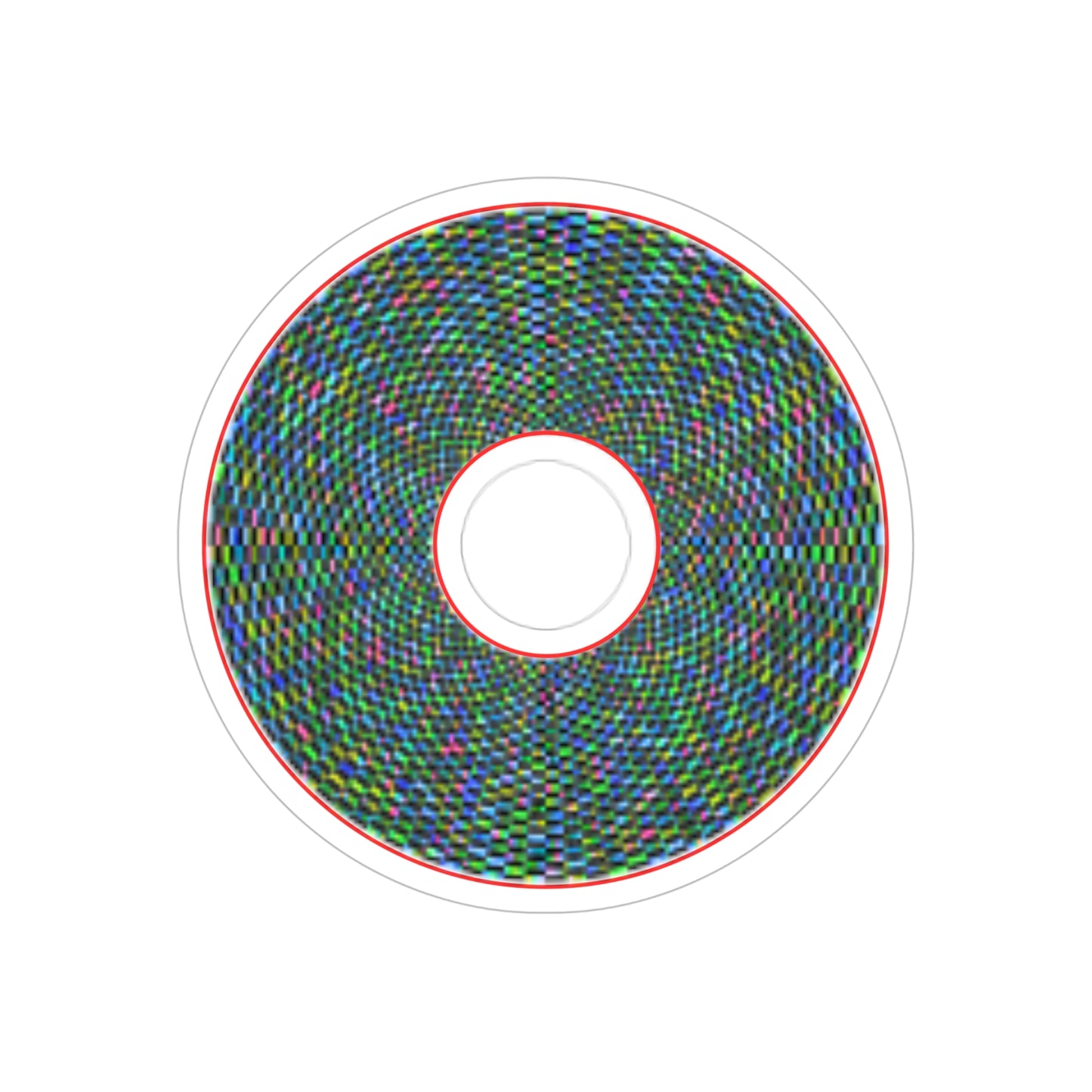 Donut Bumper/Outdoor Sticker - "The Pixilated Donut " - variant 1 - blue donut - [Die-Cut] 6"x 6"