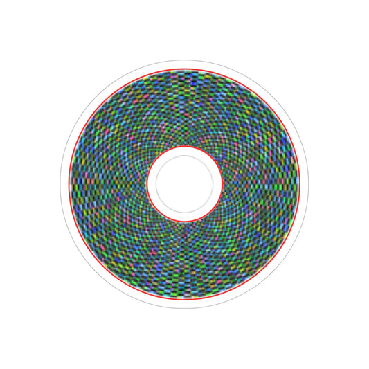 Donut Bumper/Outdoor Sticker - "The Pixilated Donut " - variant 1 - blue donut - [Die-Cut] 6"x 6"