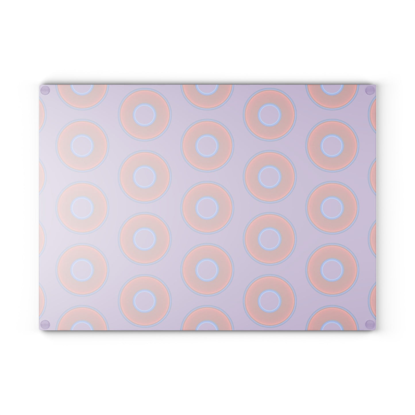 My Friend's Cutting Board - vivid red donuts w/light purple background