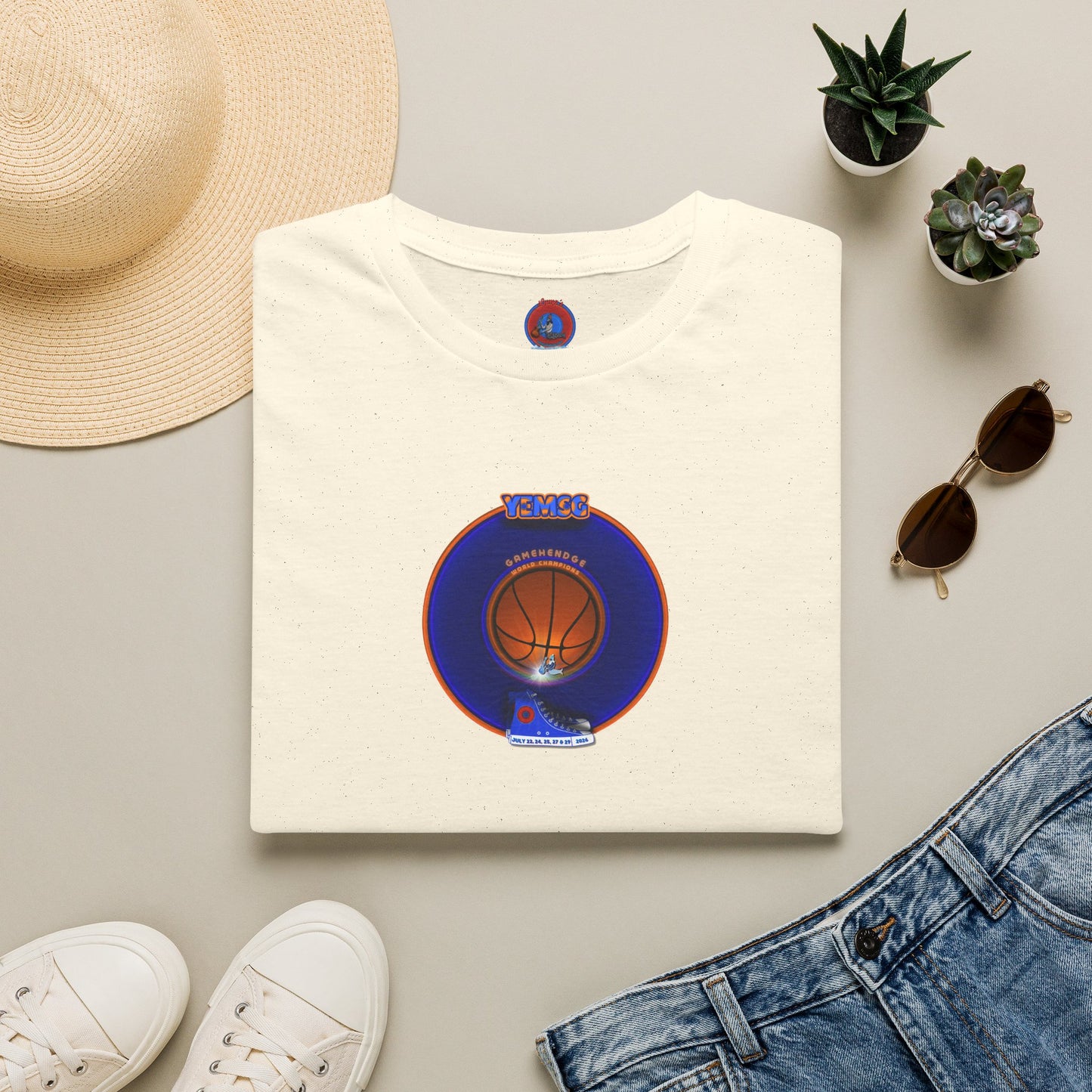 Classic Donut Tee - Unisex Soft-Style - "Diedrich Knickerbocker's Donut" - vivid blue/orange donut - variant 1