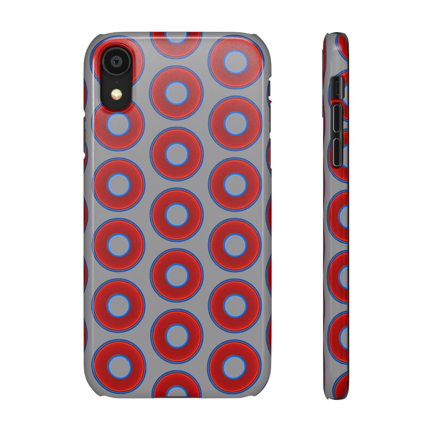 Donut Snap Case - red vivid donut print w/gray background
