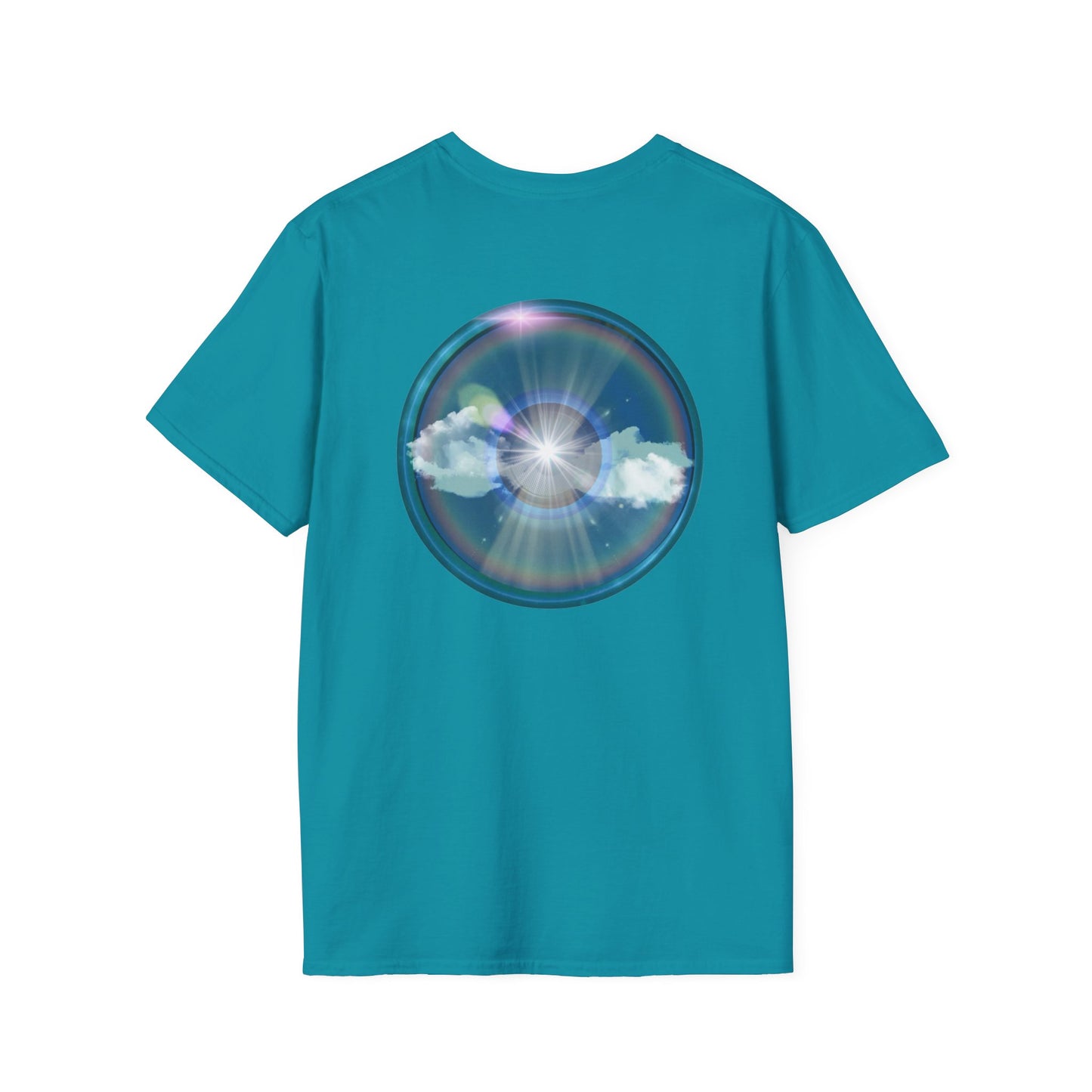 Classic Donut Tee - Unisex Soft-Style - "The Divided Donut" - variant 3 - blue donut [*50% to The Divided Sky Foundation]