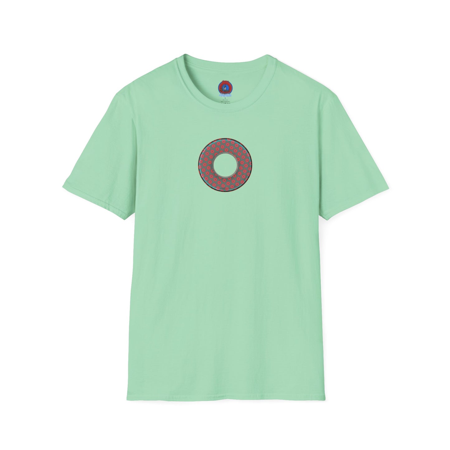 Plain Donuts/Unisex Soft-Style - "Plain Electric Paradoxical Donuts" - dark teal/red donuts