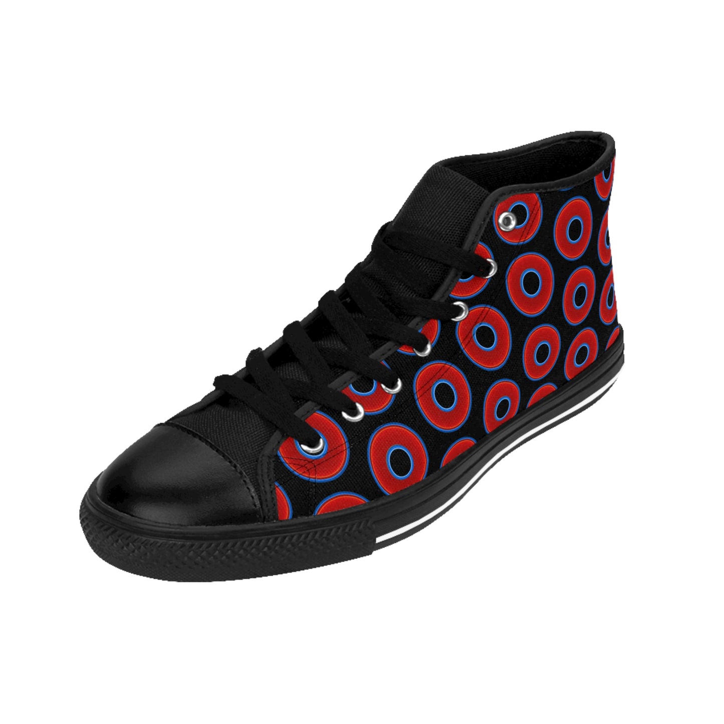 Men's Cushiony Convectors - High Tops - red vivid donuts w/black background