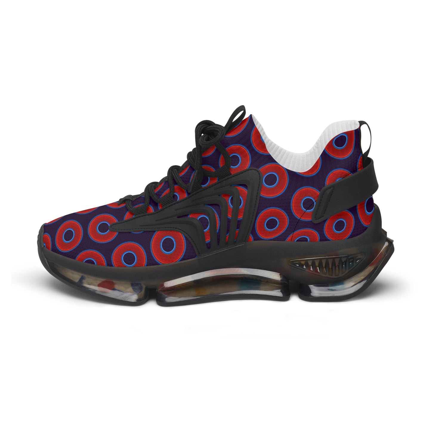 Women's Donut Kicks - red vivid donut print w/midnight purple background