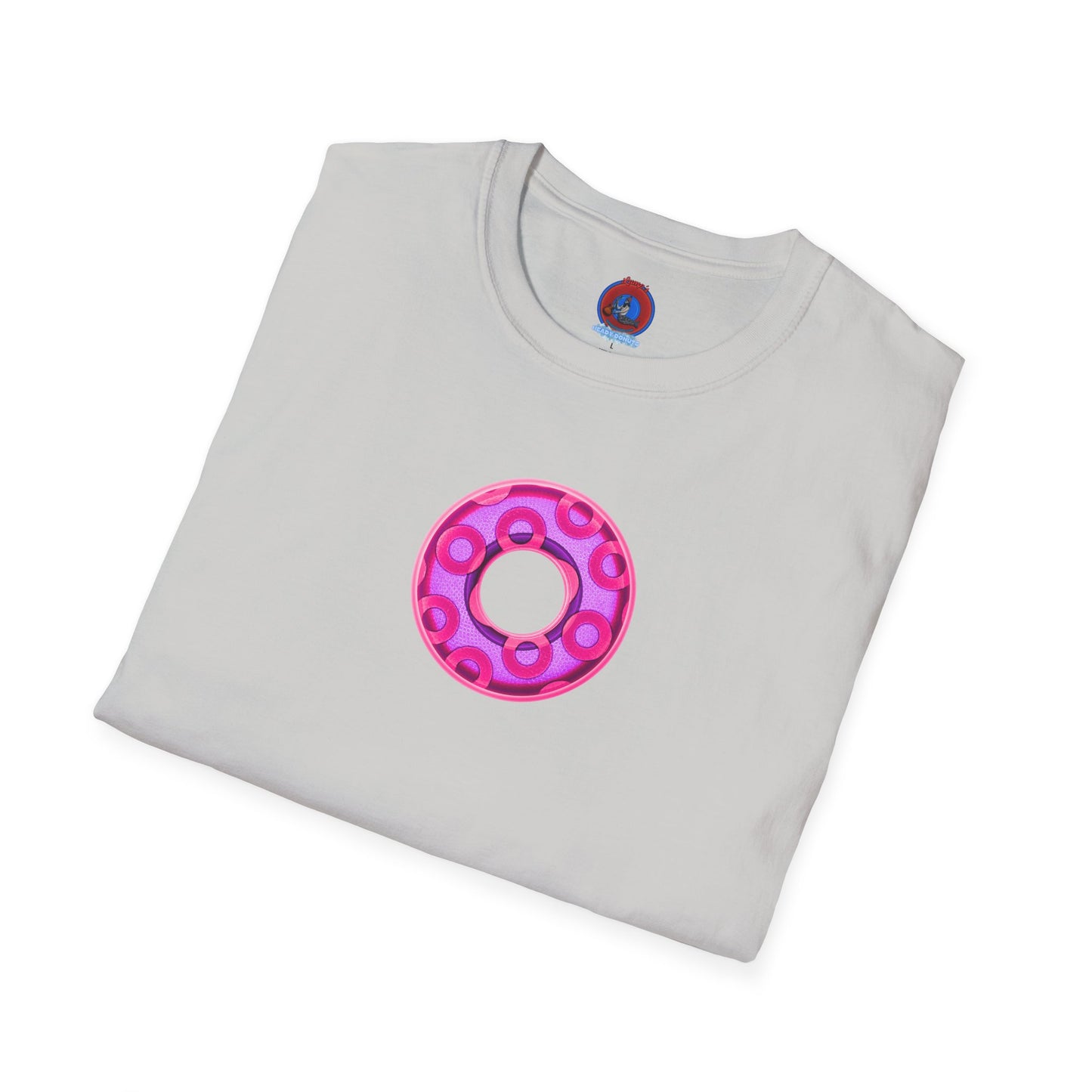 Plain Donuts/Unisex Soft-Style - "Plain Rustic Paradoxical Donuts" - light purple/magenta donuts