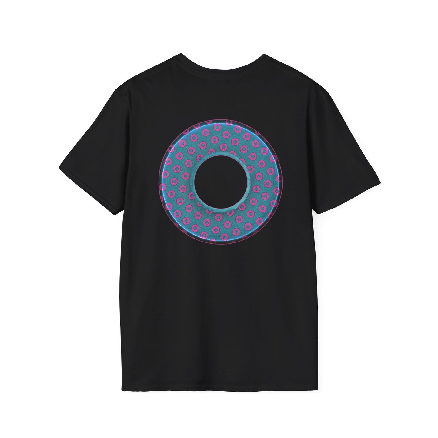 Plain Donuts/Unisex Soft-Style - "Plain Electric Paradoxical Donuts" - light blue/magenta donuts