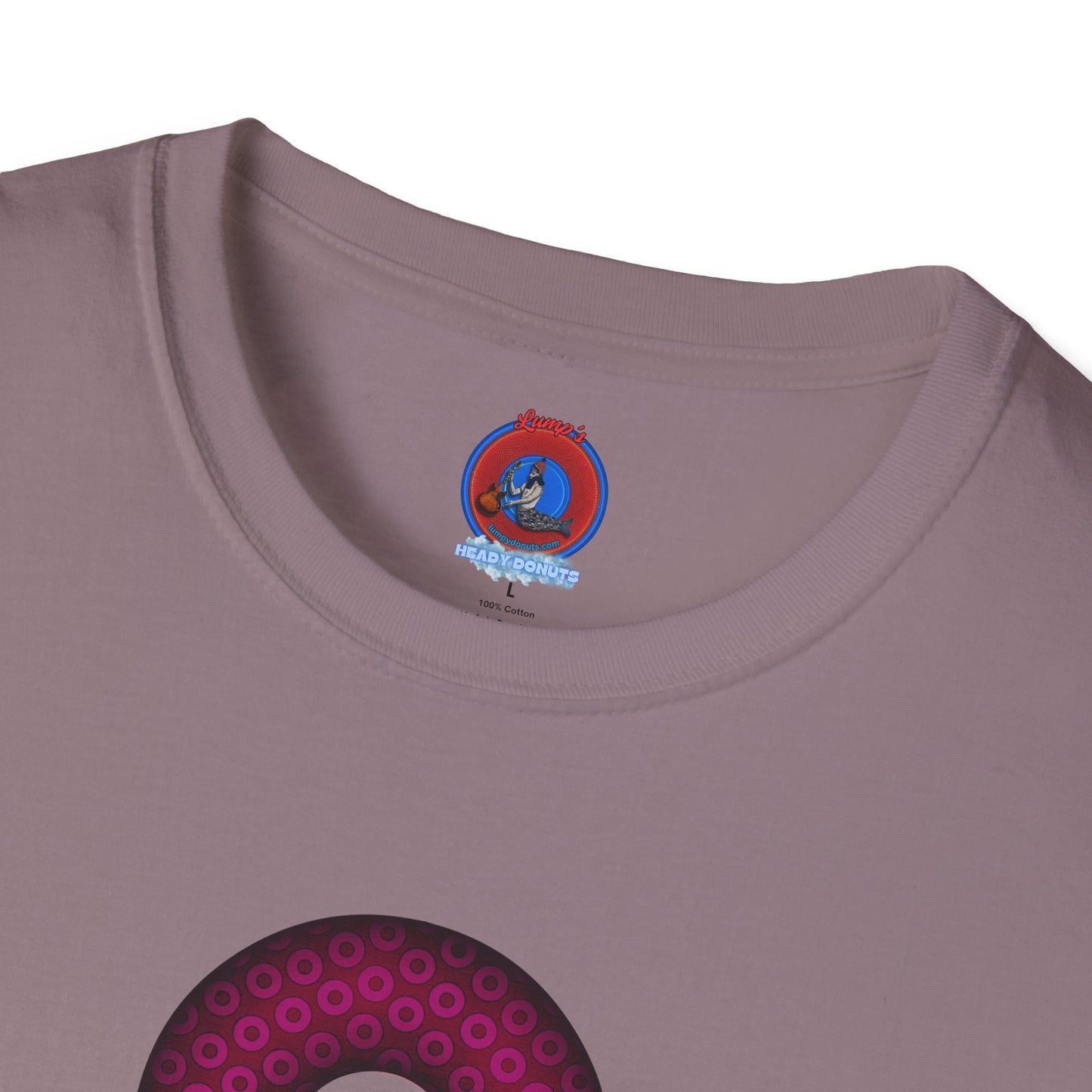 Plain Donuts/Unisex Soft-Style - "Plain Paradoxical Grided Donuts" - dark magenta/burgundy donuts