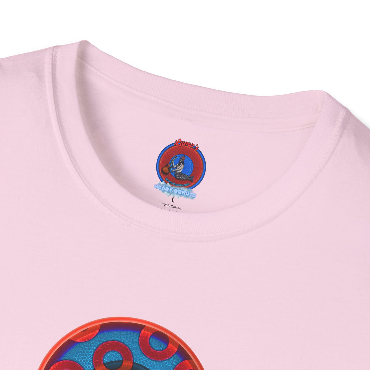 Classic Donut Tee - Unisex Soft-Style - "Wooked Cream - YEMSG Donut " - blue/red rustic paradox donut - variant 1