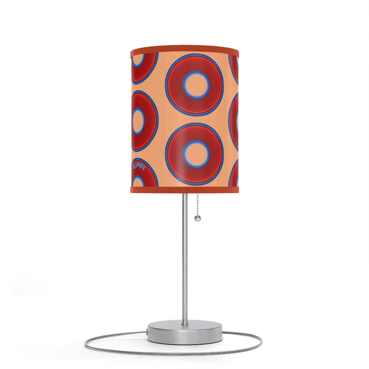 Lumpy Accent Lamps - red vivid donuts w/peach background