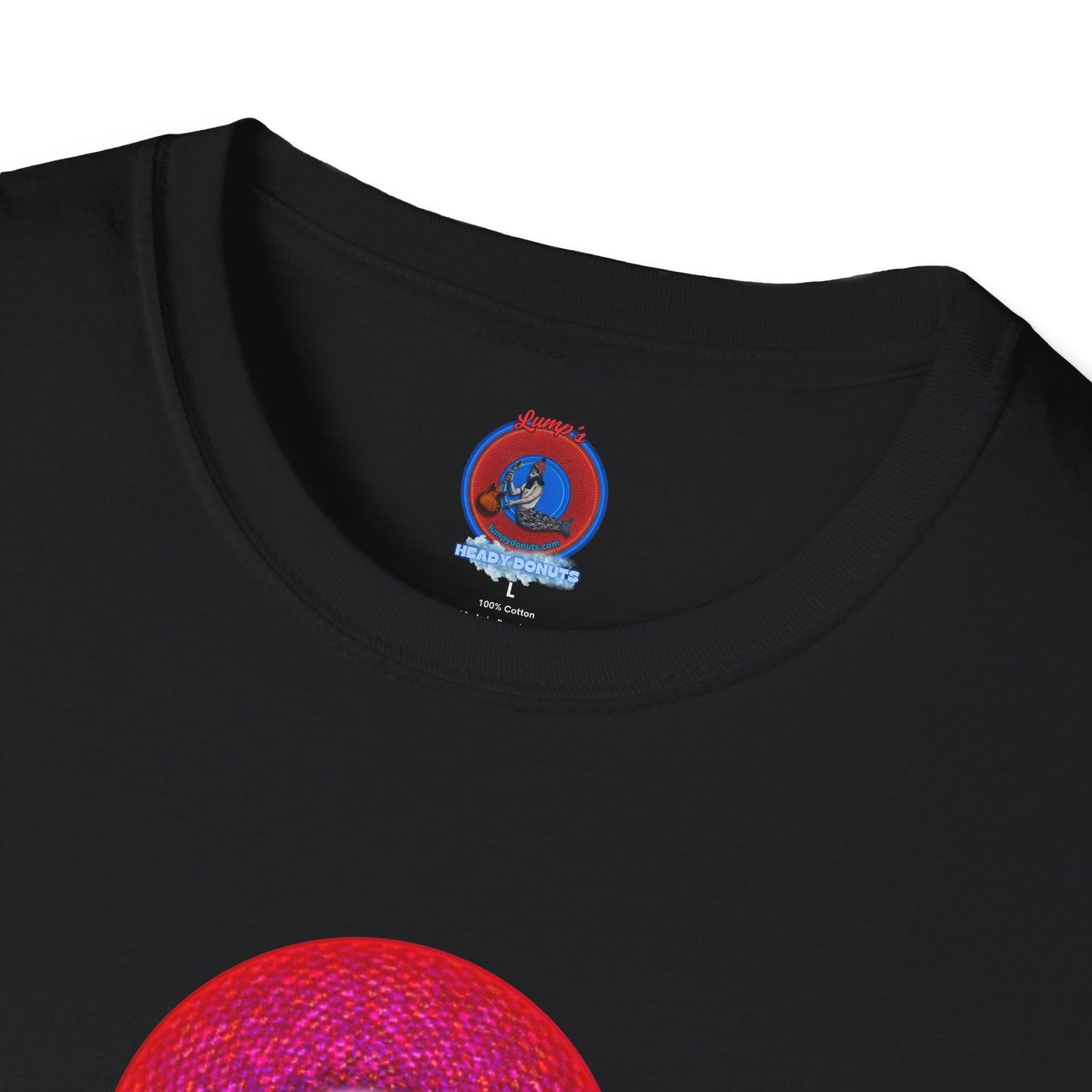 Classic Donut Tee - Unisex Soft-Style - "The Crystal Ballers Donut' - magenta pixilated donut