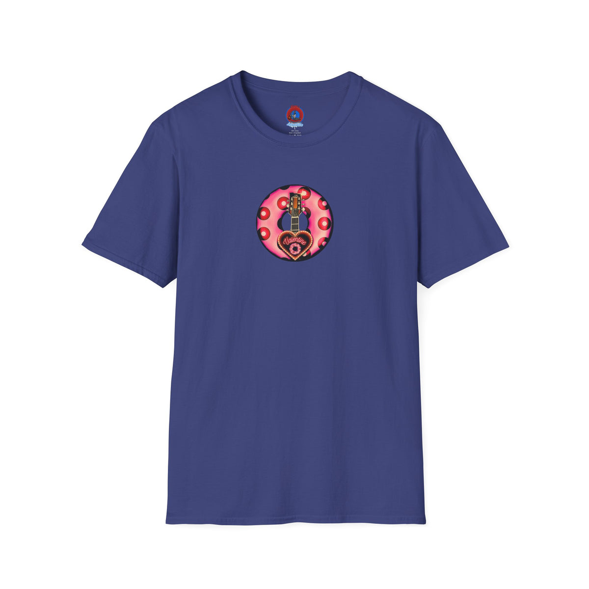Classic Donut Tee - Unisex Soft-Style - "Would You Be My Donut?" - paradoxical faded magenta/red donut - variant 1