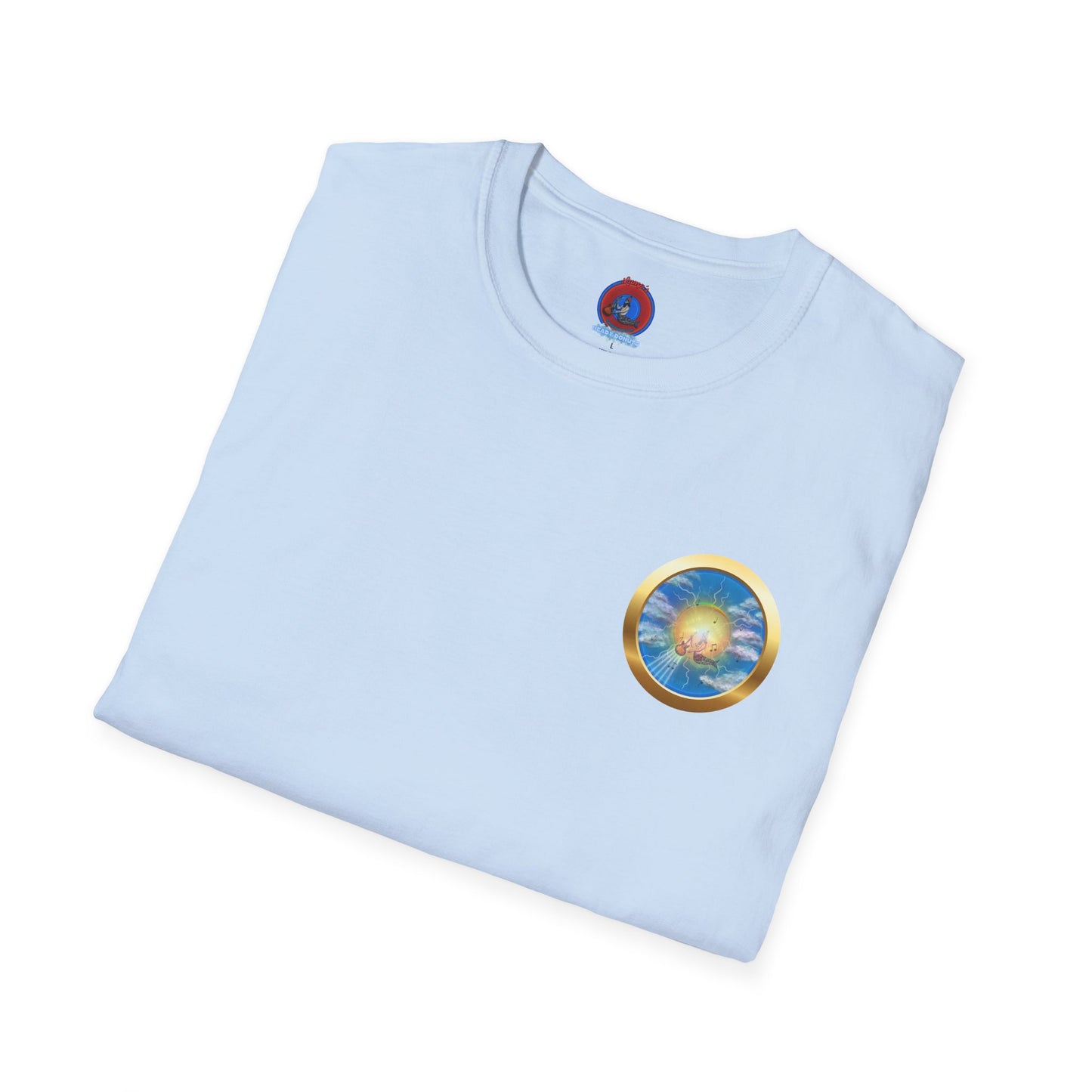 Classic Donut Tee - Unisex Soft-Style - "The Divided Donut" - variant 1 - blue/blue donut [*50% to The Divided Sky Foundation]
