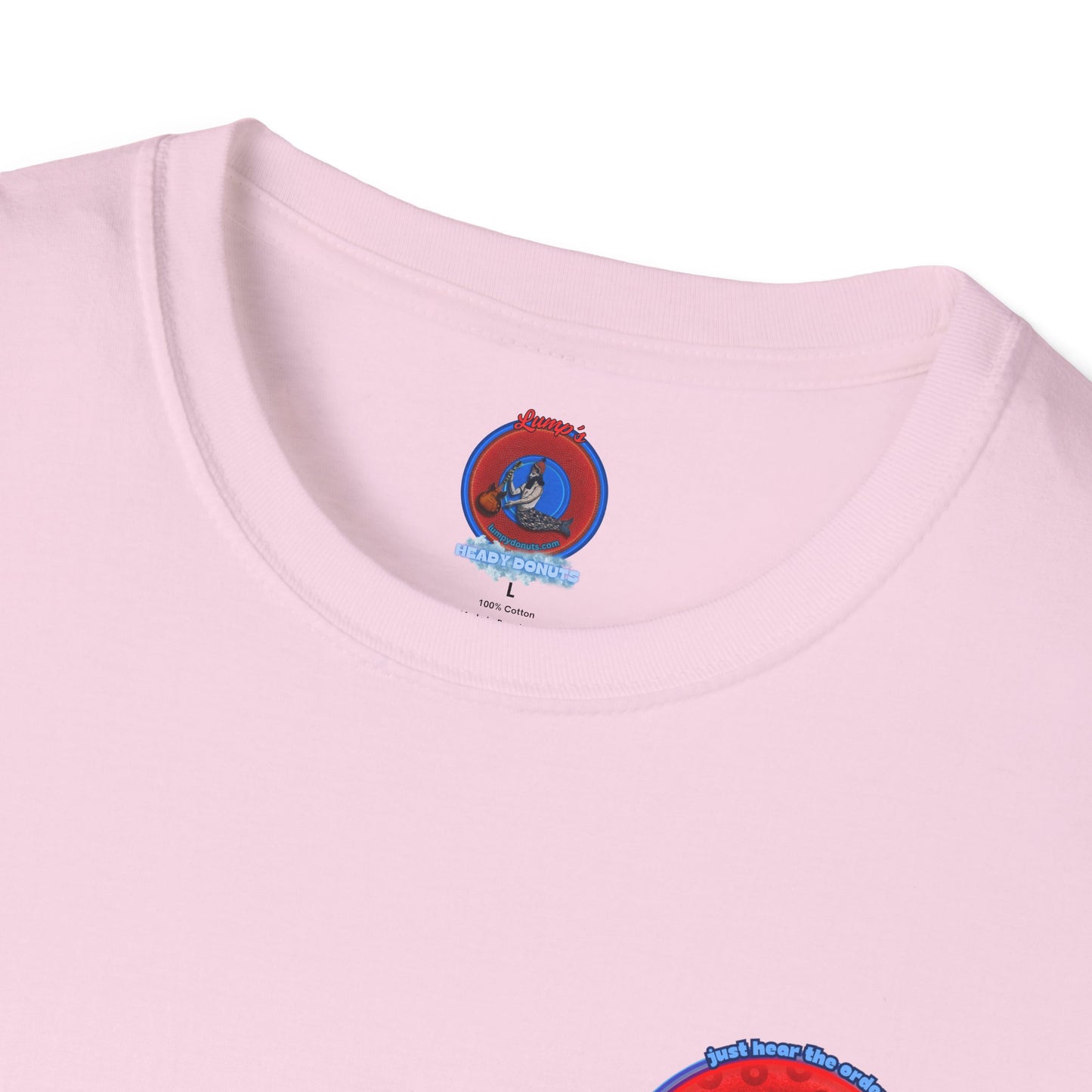 Classic Donut Tee - Unisex Soft-Style - "The Skipper's Donut" - red/blue paradoxical widemouthed donut