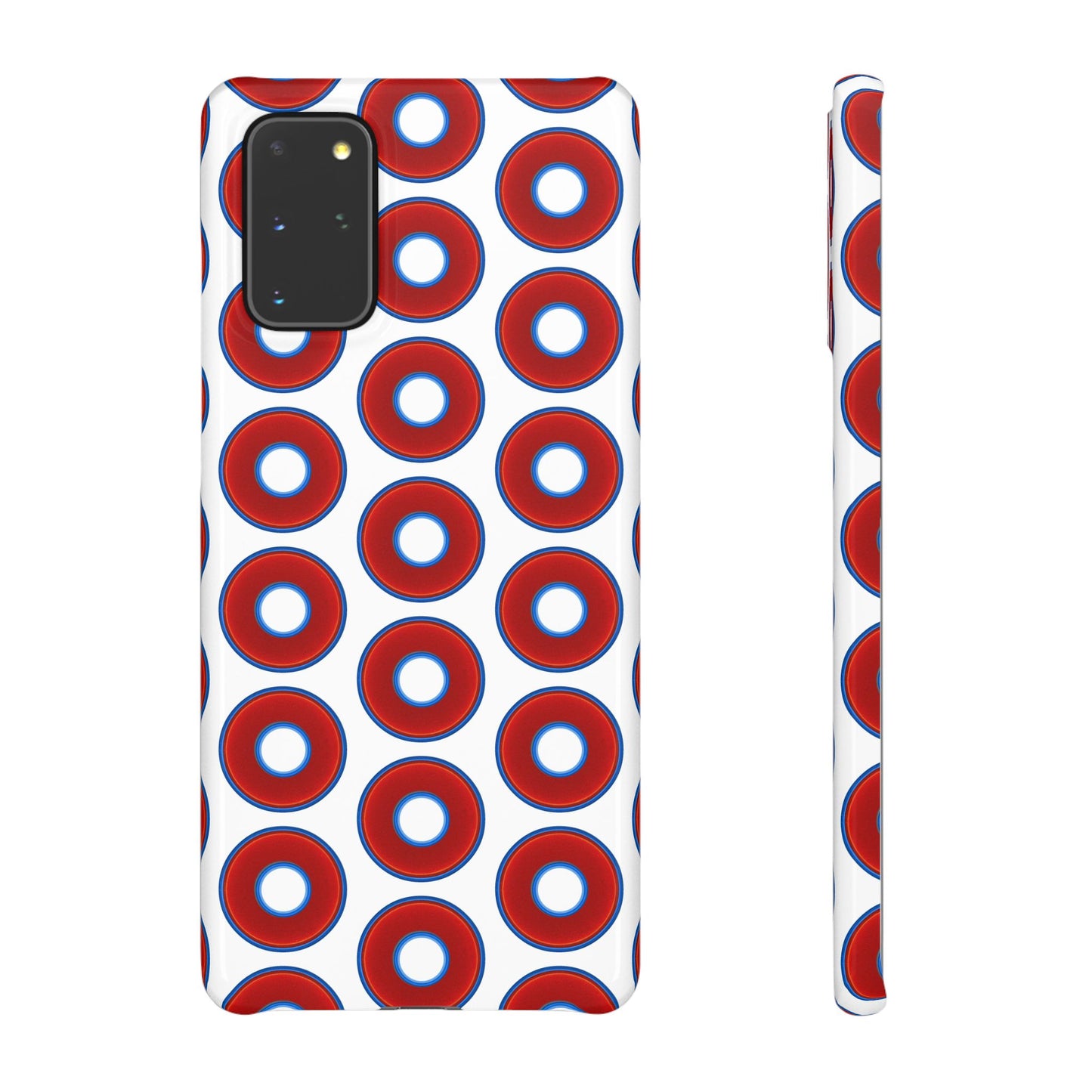 Lumpy Donut Snap Case - red vivid donut print w/white background