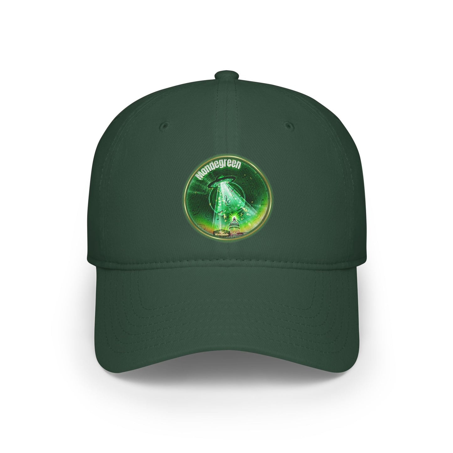 Lumpy Donut Baseball Cap - "Close Encounters of the Delaware Kind" - variant 2 - vivid green record donut w/