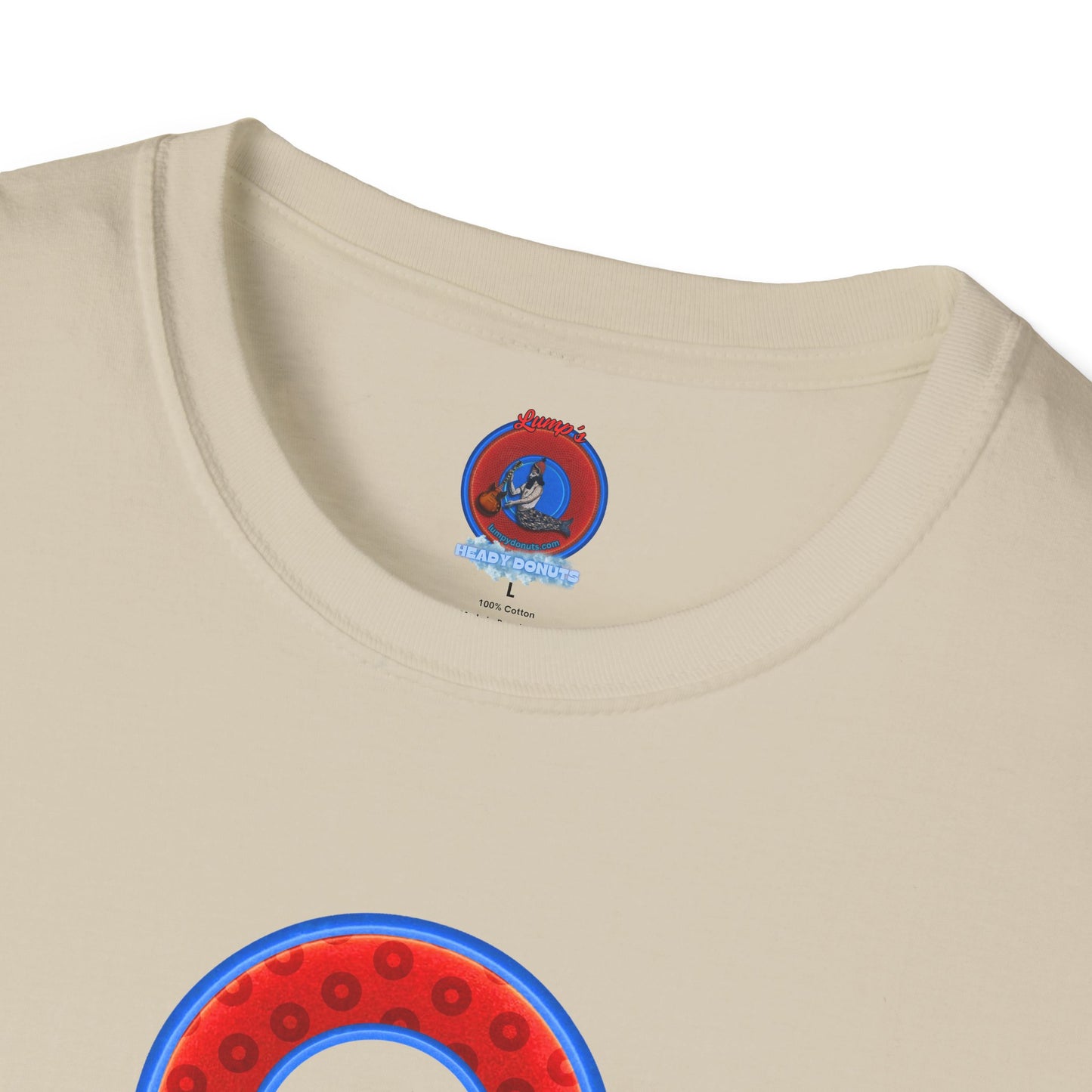 Plain Donuts/Unisex Soft-Style - "Plain Wide Mouthed Paradoxical Donuts" - red/medium royal blue donuts