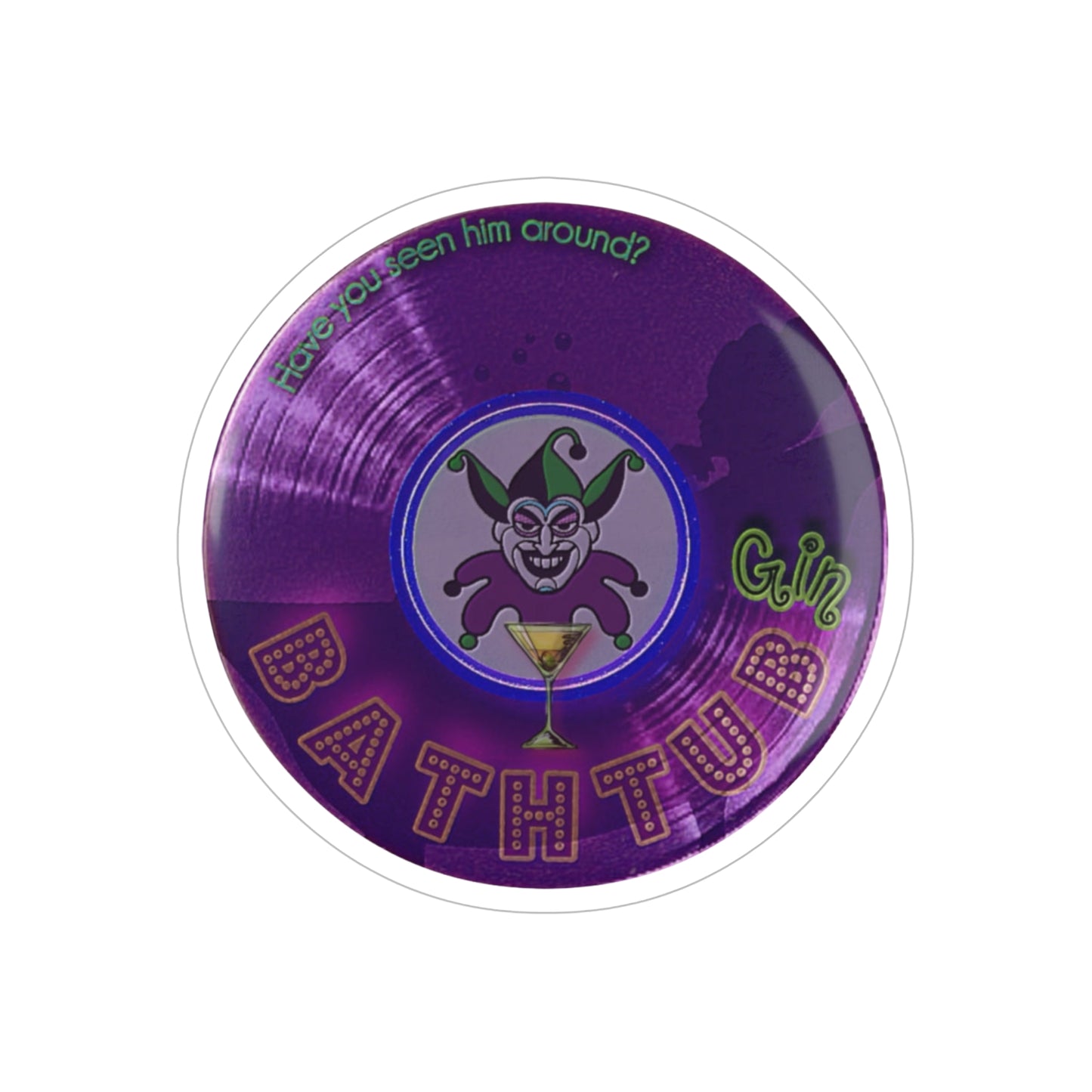 Donut Bumper/Outdoor Sticker - The Joker's Personal Sticker - Troubadour Edition" - series 1.0 - variant 1 - purple donut - [Die-Cut] 6"x 6"