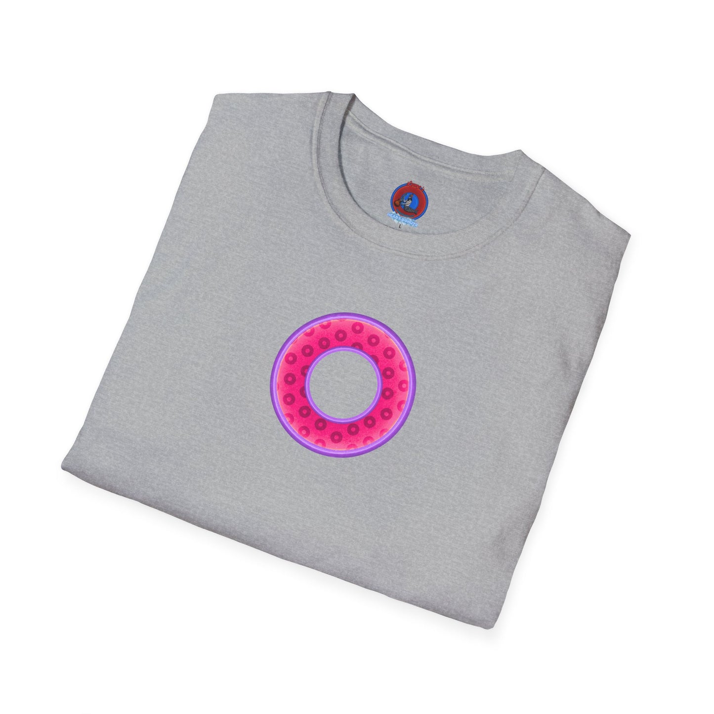 Plain Donuts/Unisex Soft-Style - "Plain Wide Mouthed Paradoxical Donuts" - magenta/light purple donuts