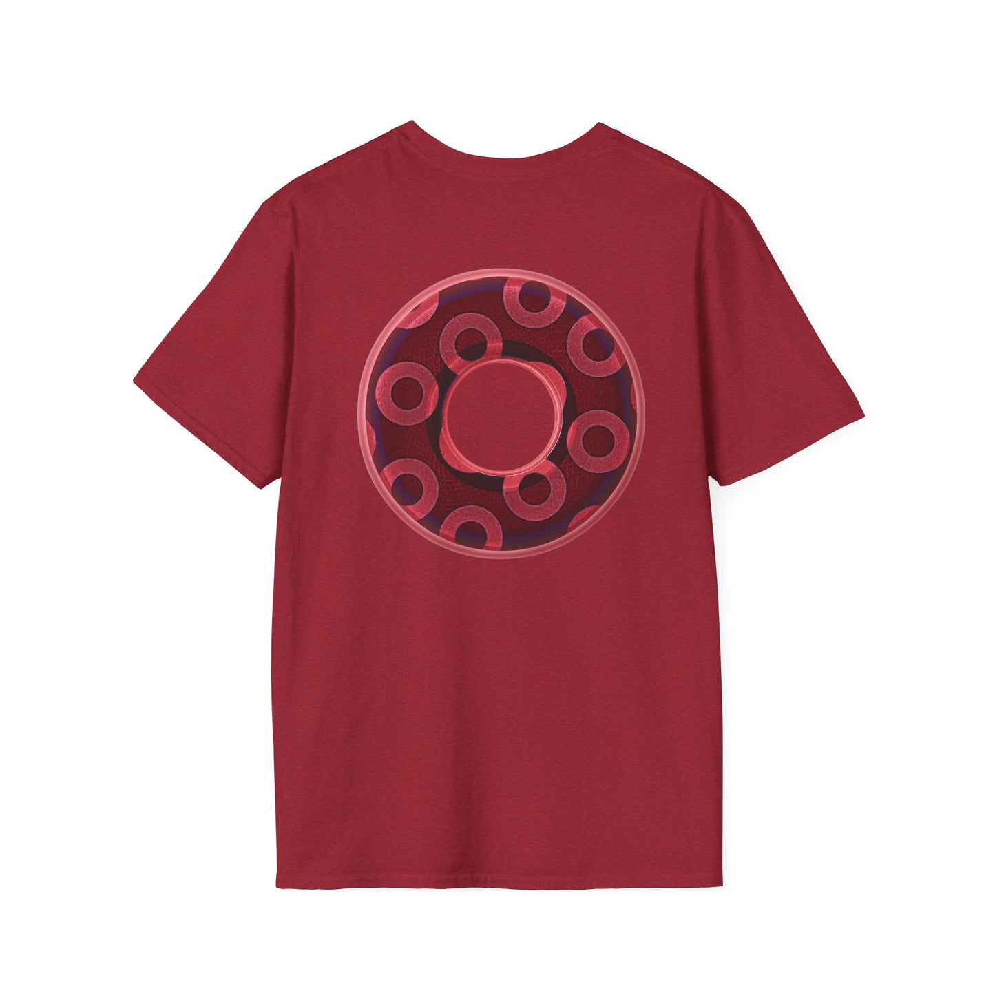 Plain Donuts/Unisex Soft-Style - "Plain Rustic Paradoxical Donuts" - magenta/burgundy donuts
